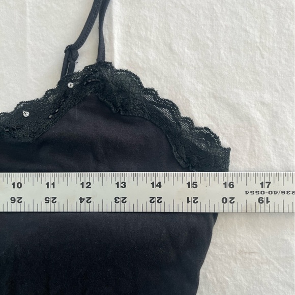 MARIANNE Retro Y2K black Lace Trim spaghetti strap Camisole top L WHIMSIGOTH - Picture 6 of 8